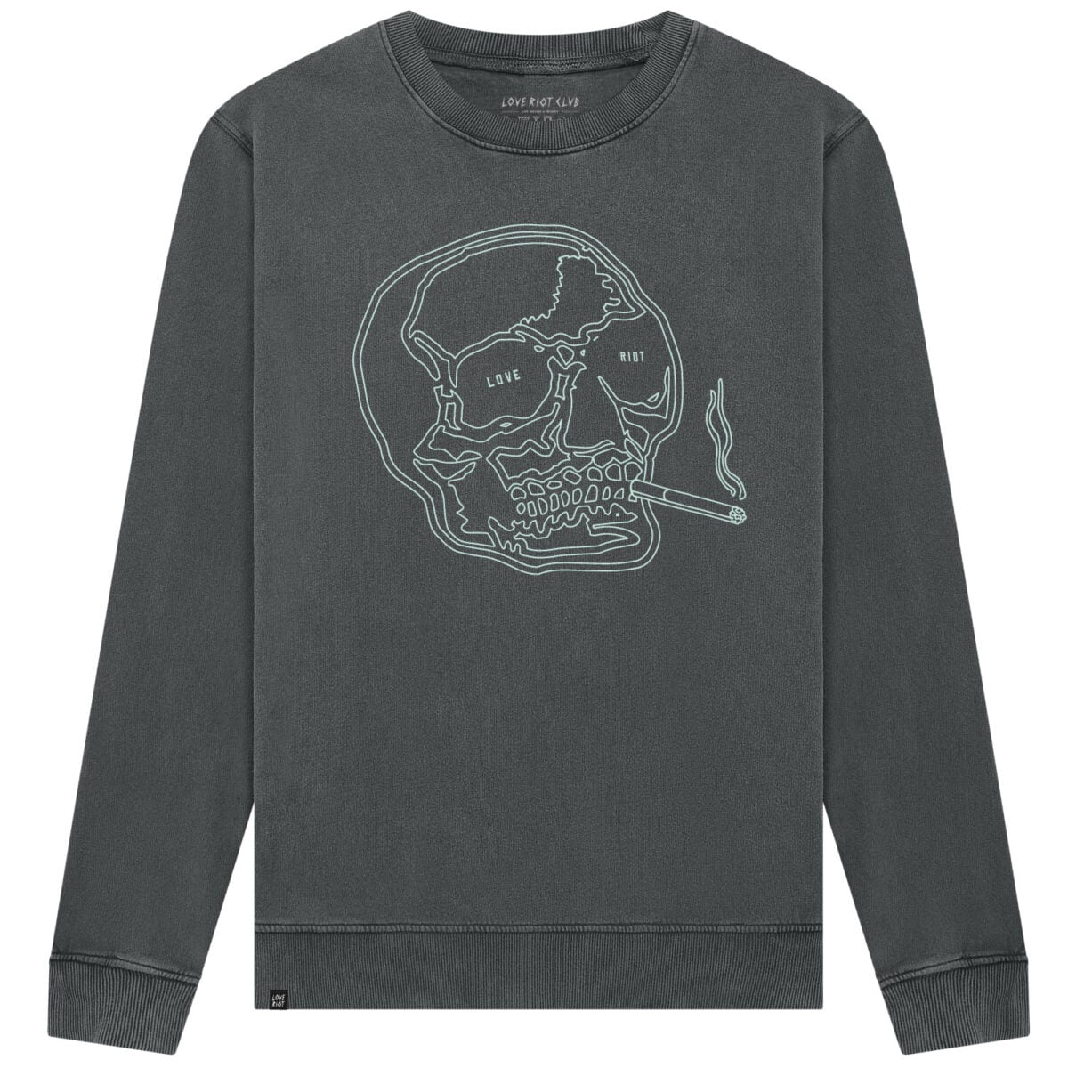Love riot club life is good sweatshirt acid grey 1b