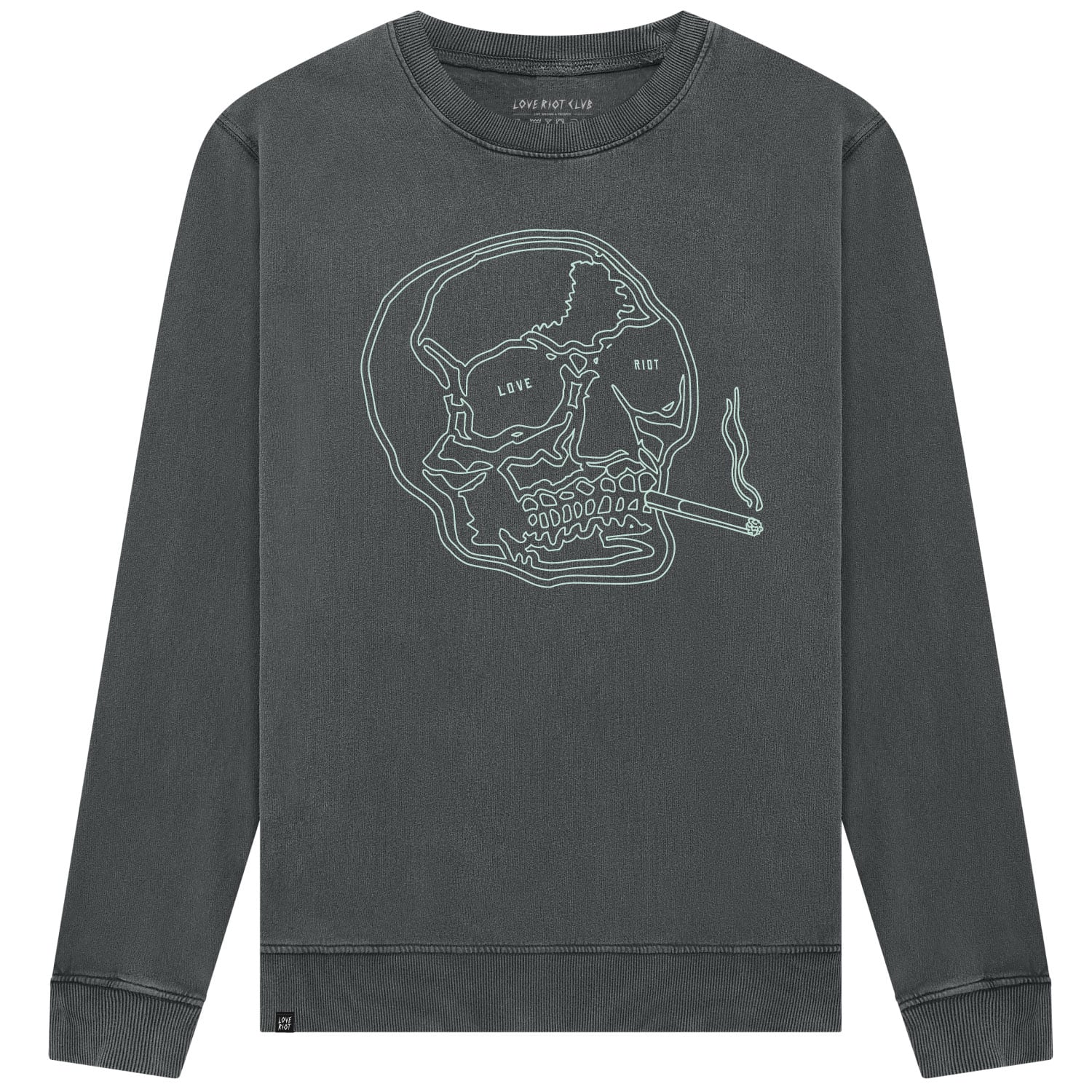 Love riot club life is good sweatshirt acid grey 1b