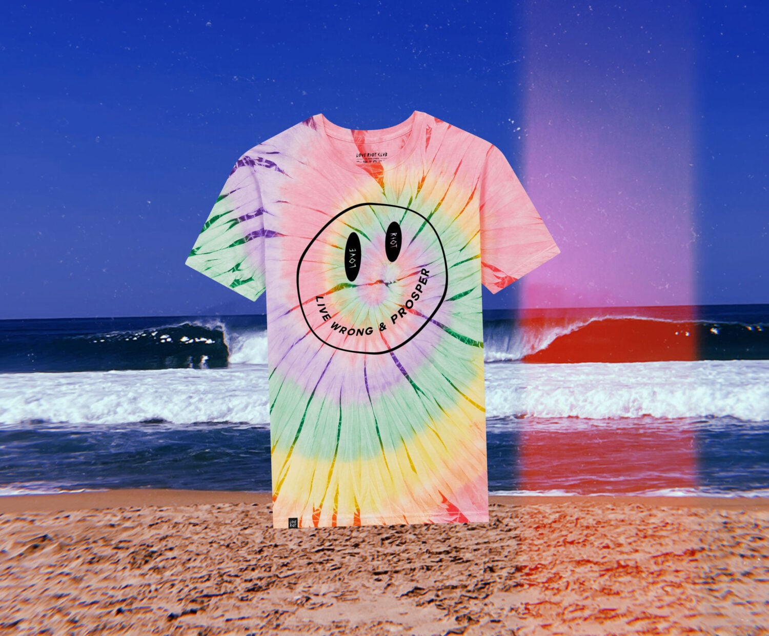 Love riot club smile tie dye