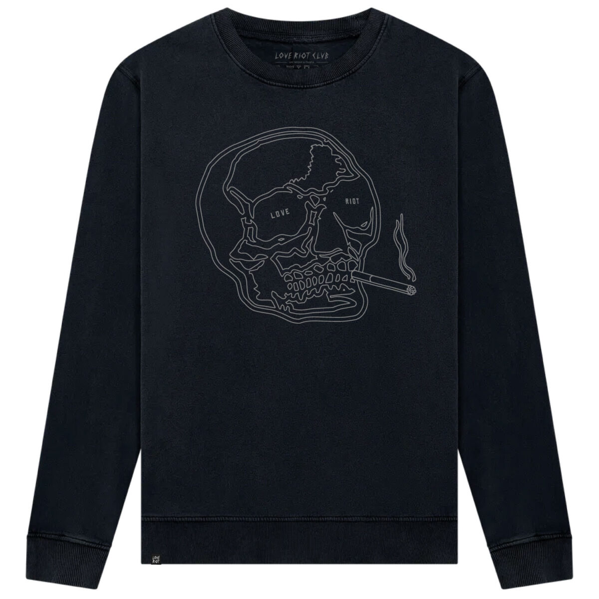 Love riot club skulled sweat acid black 1a