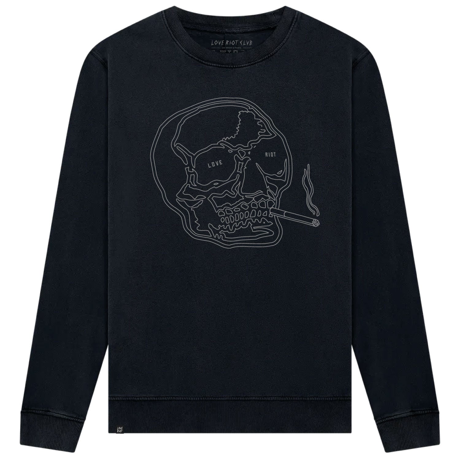 Love riot club skulled sweat acid black 1a