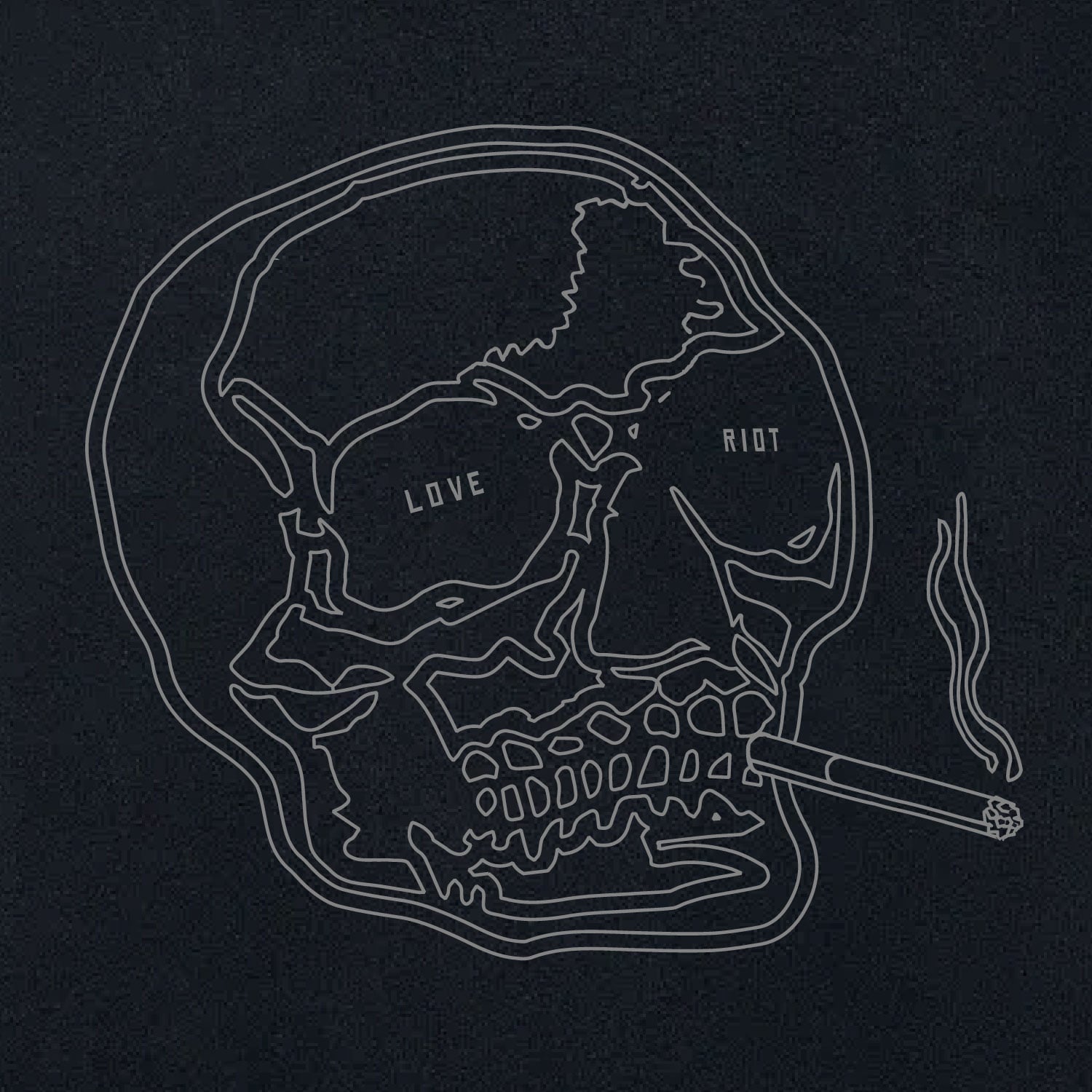 Love riot club skulled sweat acid black 2a