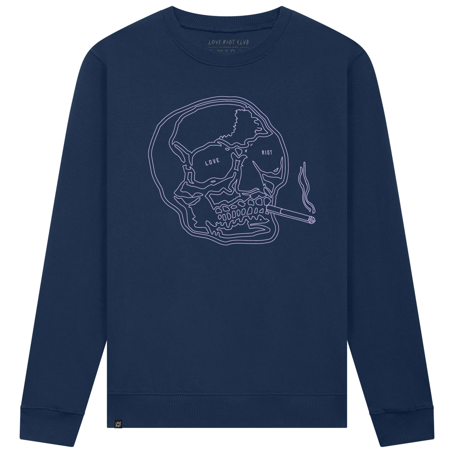 Love riot club skulled sweat french navy